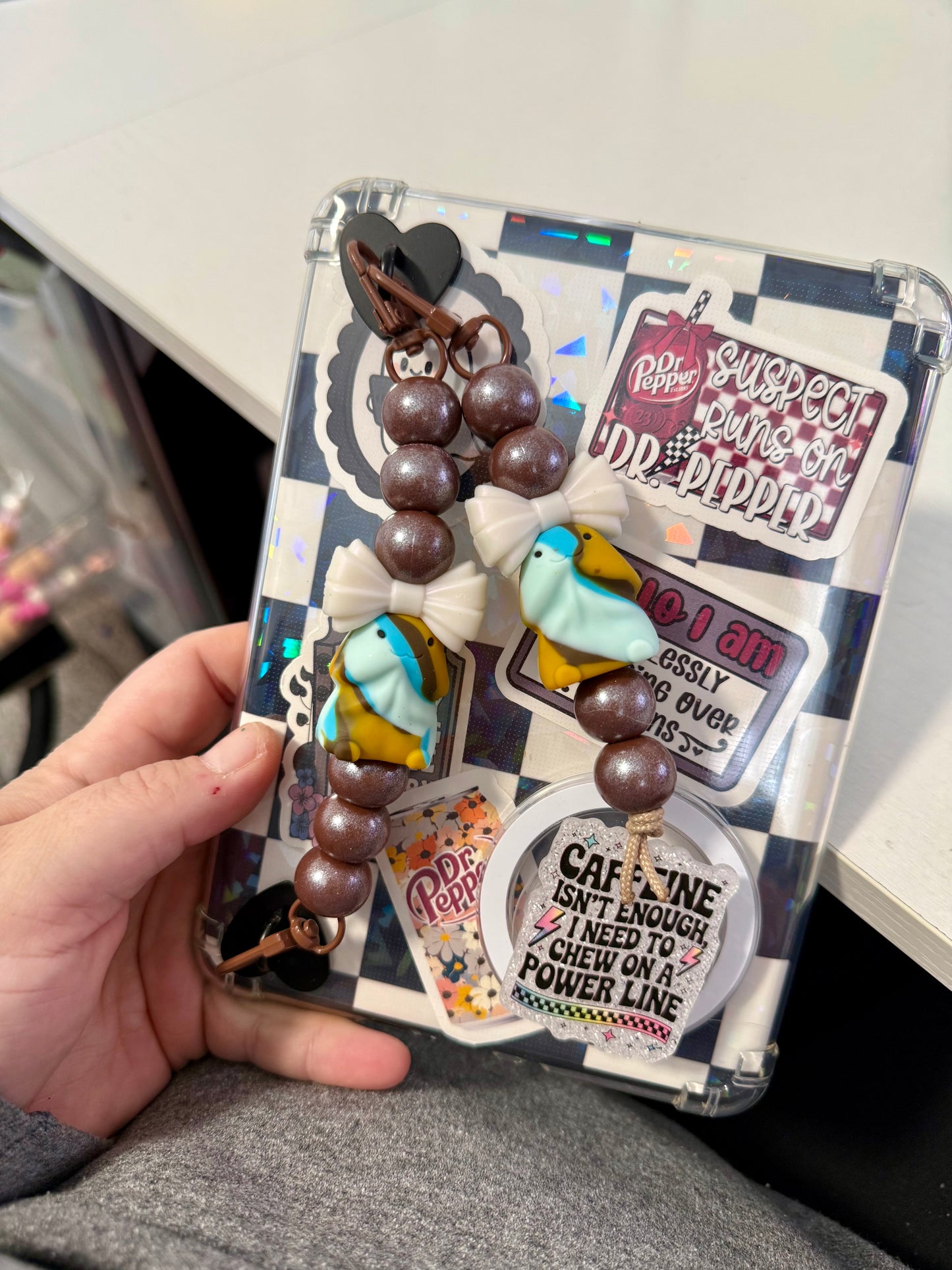 mustard, blue, & brown swirl peen