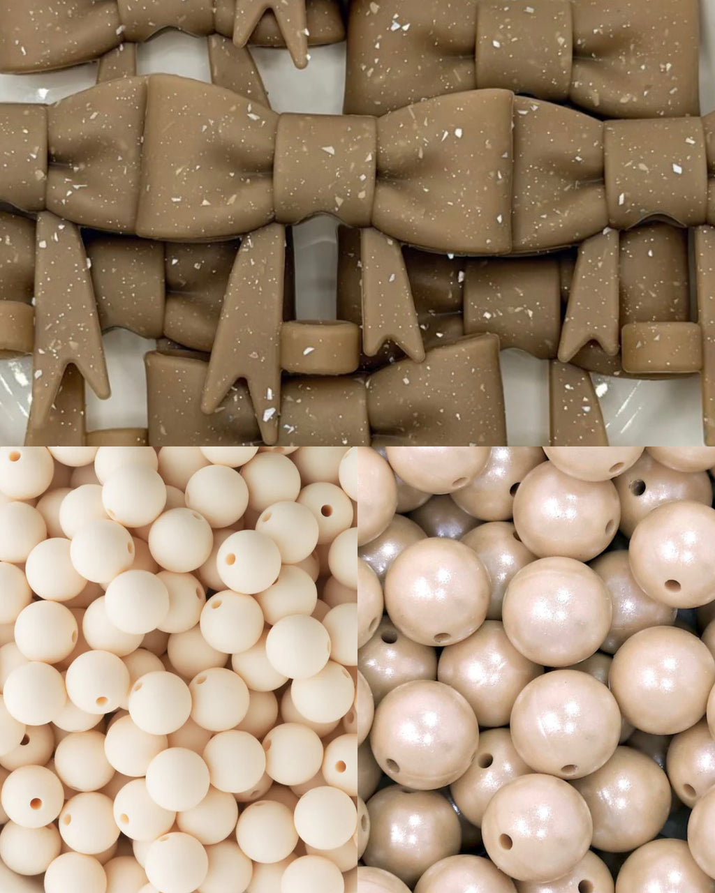 milky beige glitter jumbo bow
