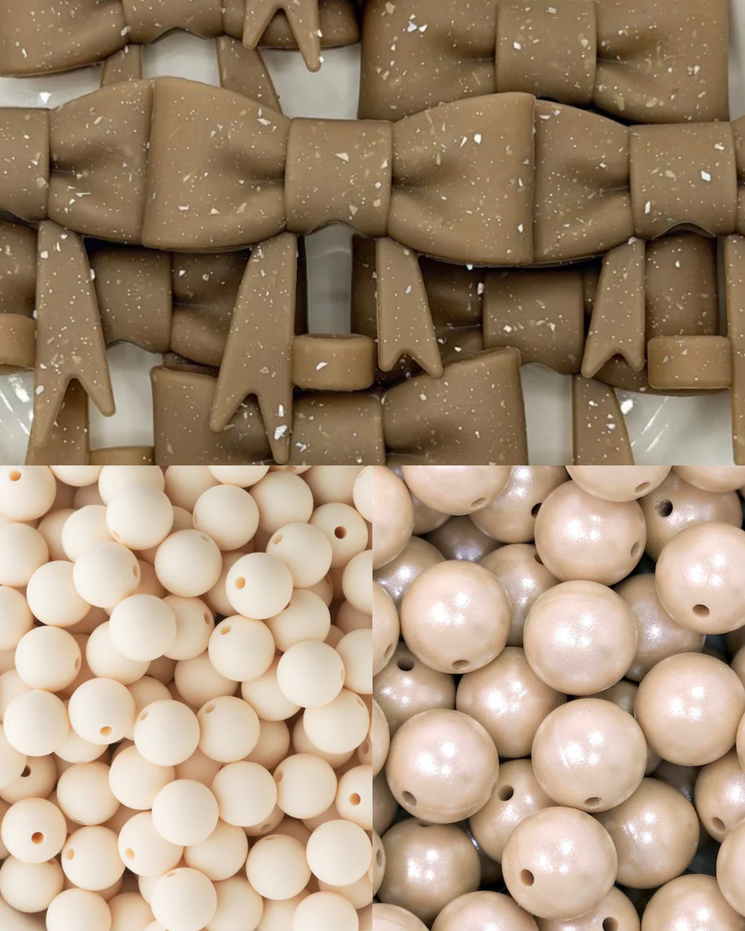 milky beige glitter jumbo bow
