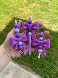 chunky violet glitter jumbo bow
