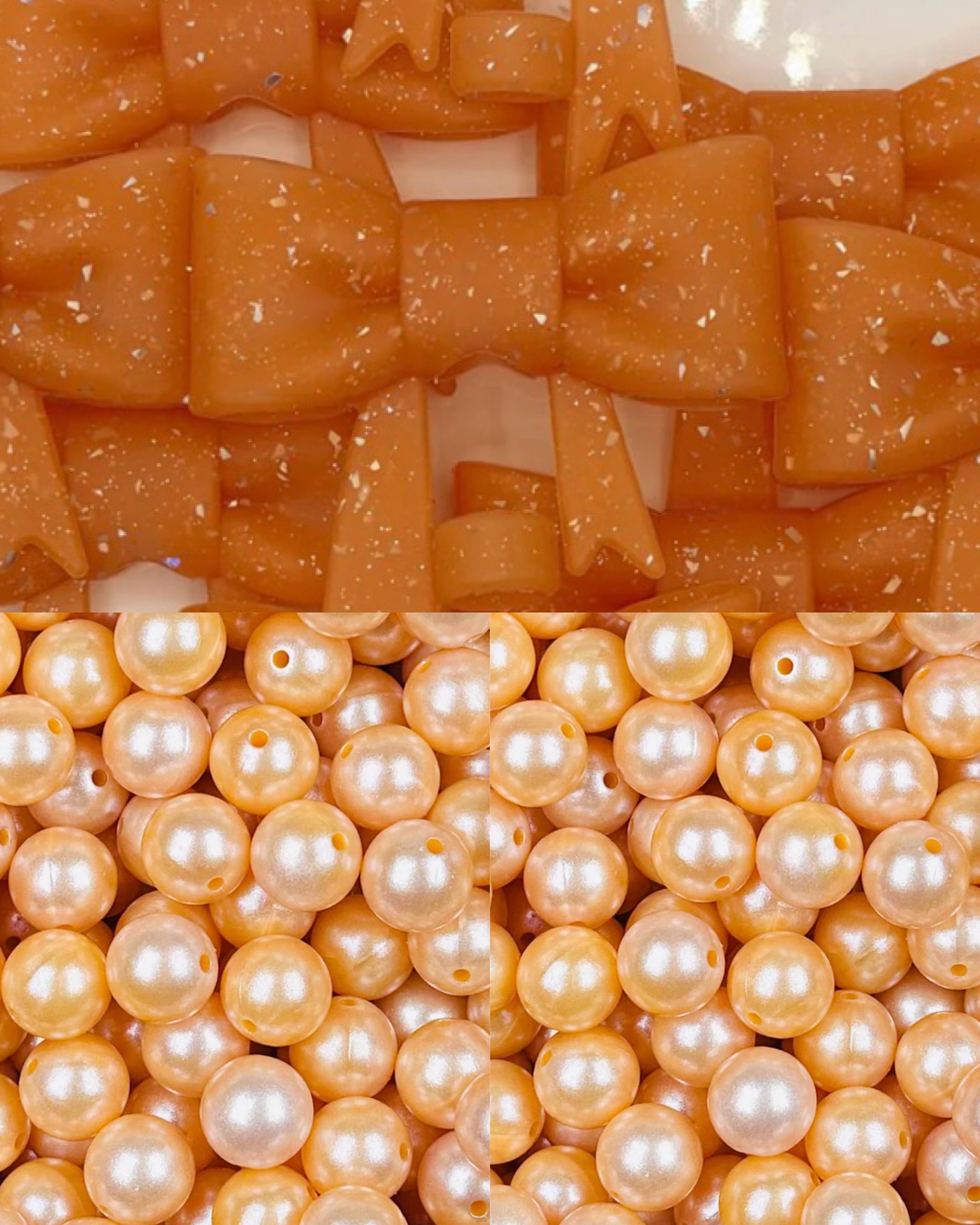 tangerine chunky glitter jumbo bow