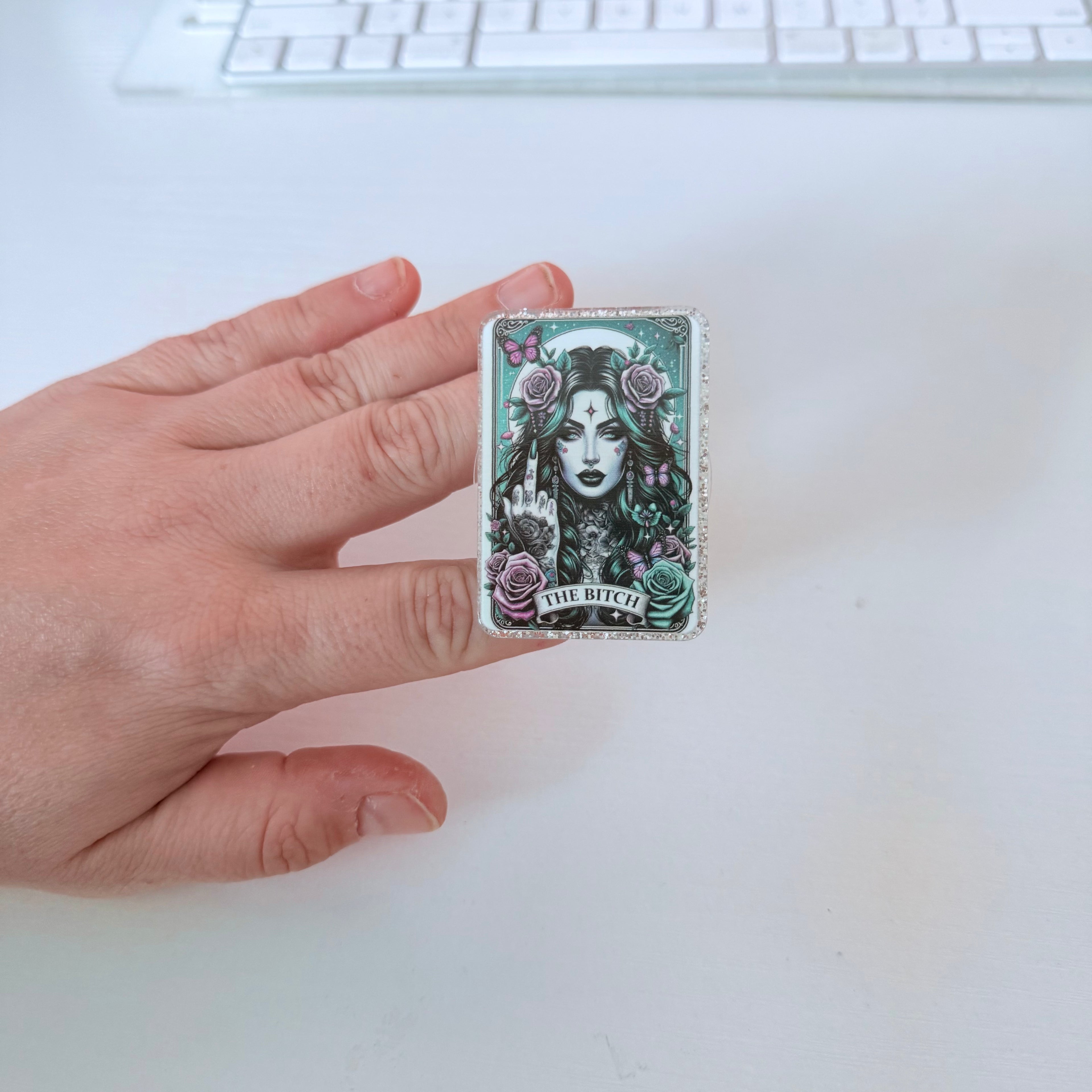 the bitch tarot card popsocket