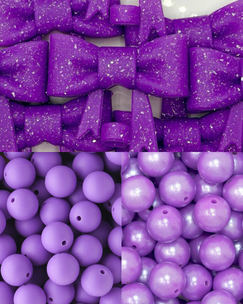 chunky violet glitter jumbo bow