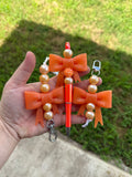 tangerine chunky glitter jumbo bow