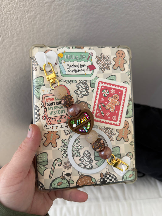 brown bookshelf heart