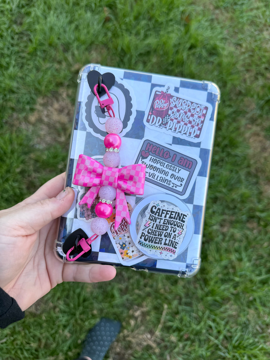 pink checker jumbo bow - low stock!