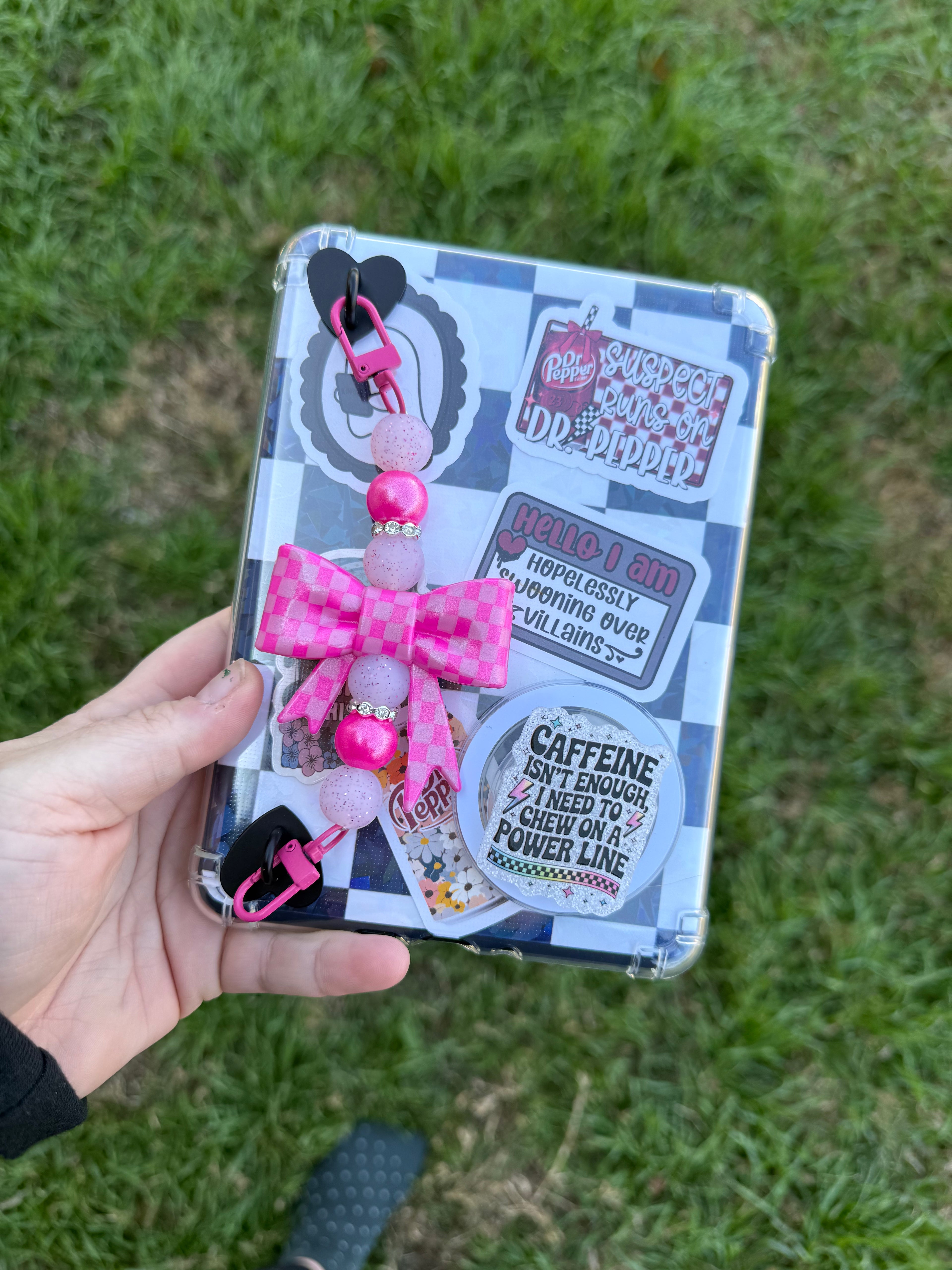 pink checker jumbo bow - low stock!
