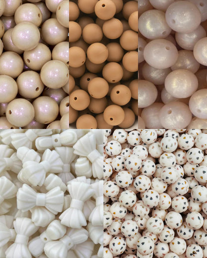 boho hearts print bead (with or w/o bow option)