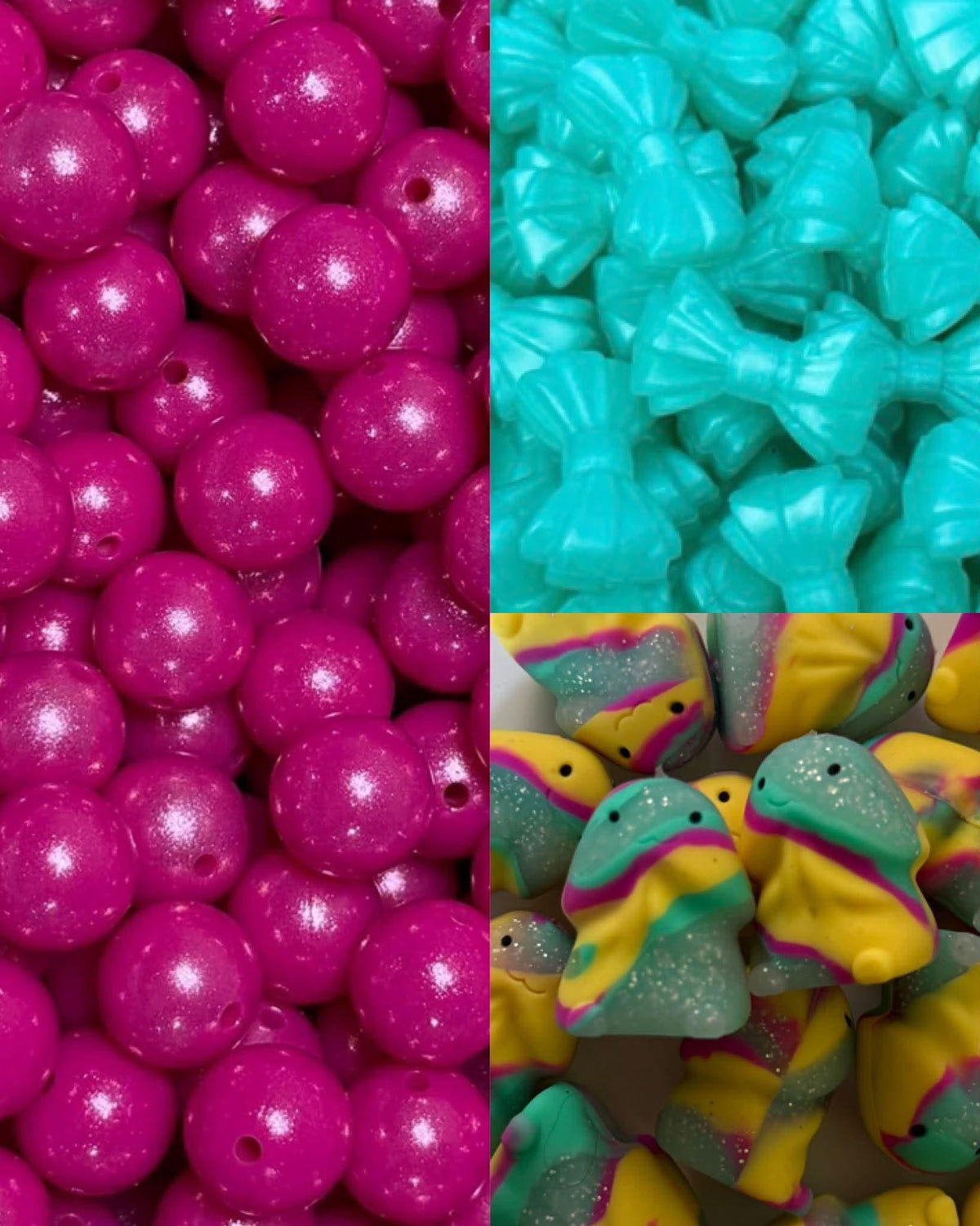 teal, yellow, fuchsia marble peen