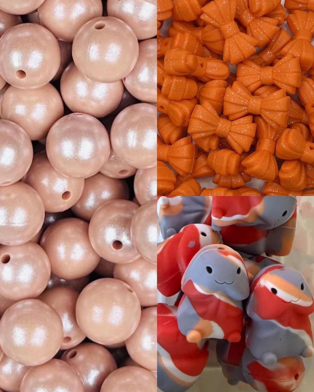 periwinkle, peach, rust marble peen