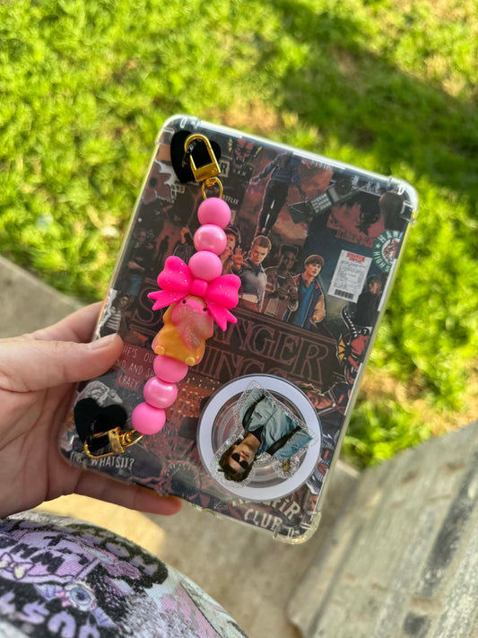 hot pink & gold swirl peen