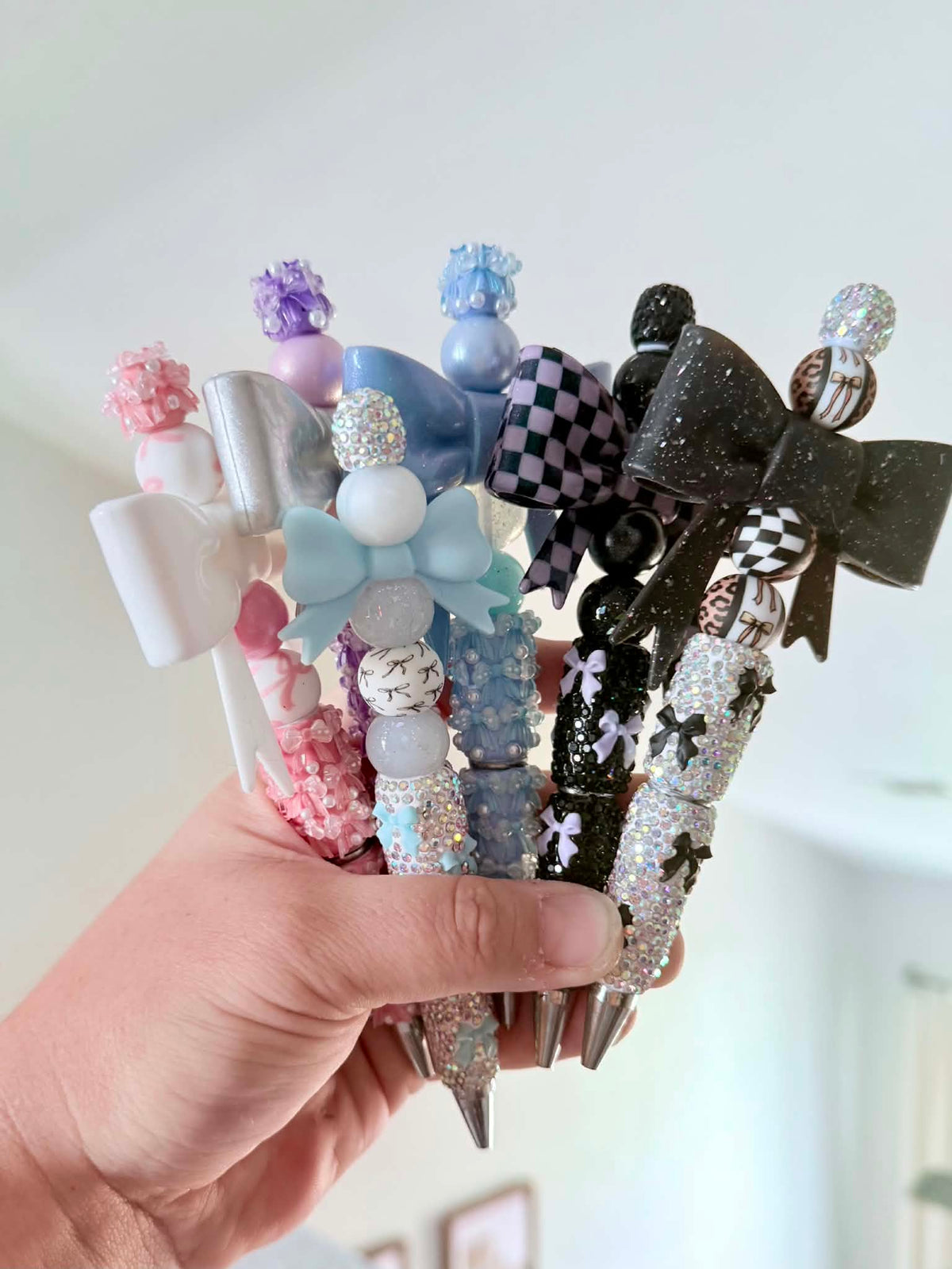 bow rhinestone bling pens