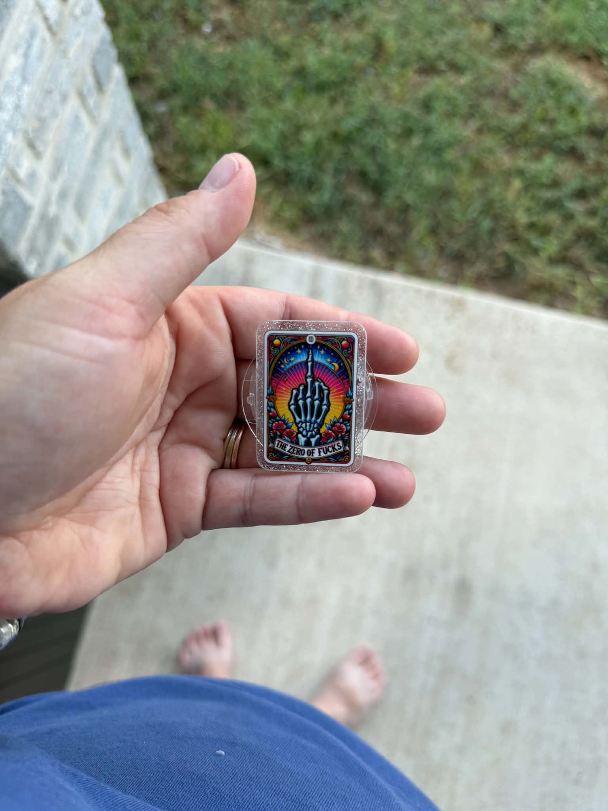 the zero fucks tarot card popsocket